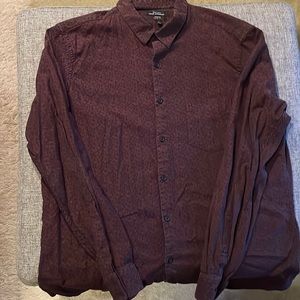 MARC ANTHONY long sleeve burgundy shirt, size XL Slim Fit Stretch